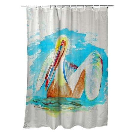 Betsy Drake SH715 Pelican In Teal Shower Curtain